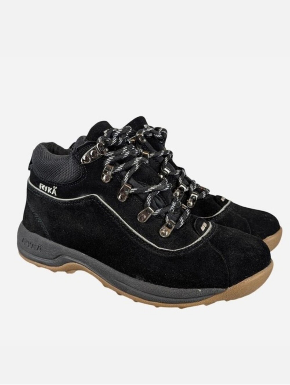 Ryka Terrain Ghillie Black Suede Lace Up Hiking Boots Size 7.5